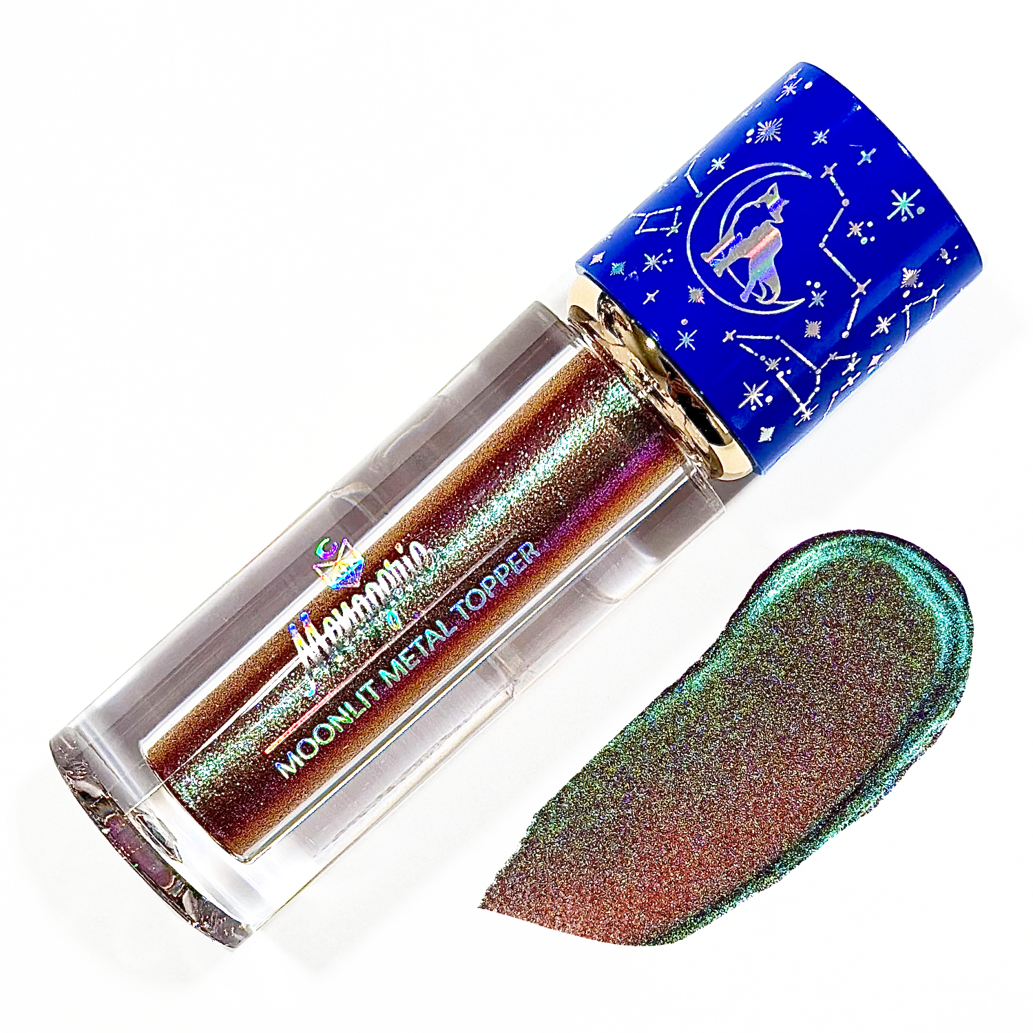 Duochrome Liquid Eyeshadow & Lipstick Topper Sparkly Blue Brown