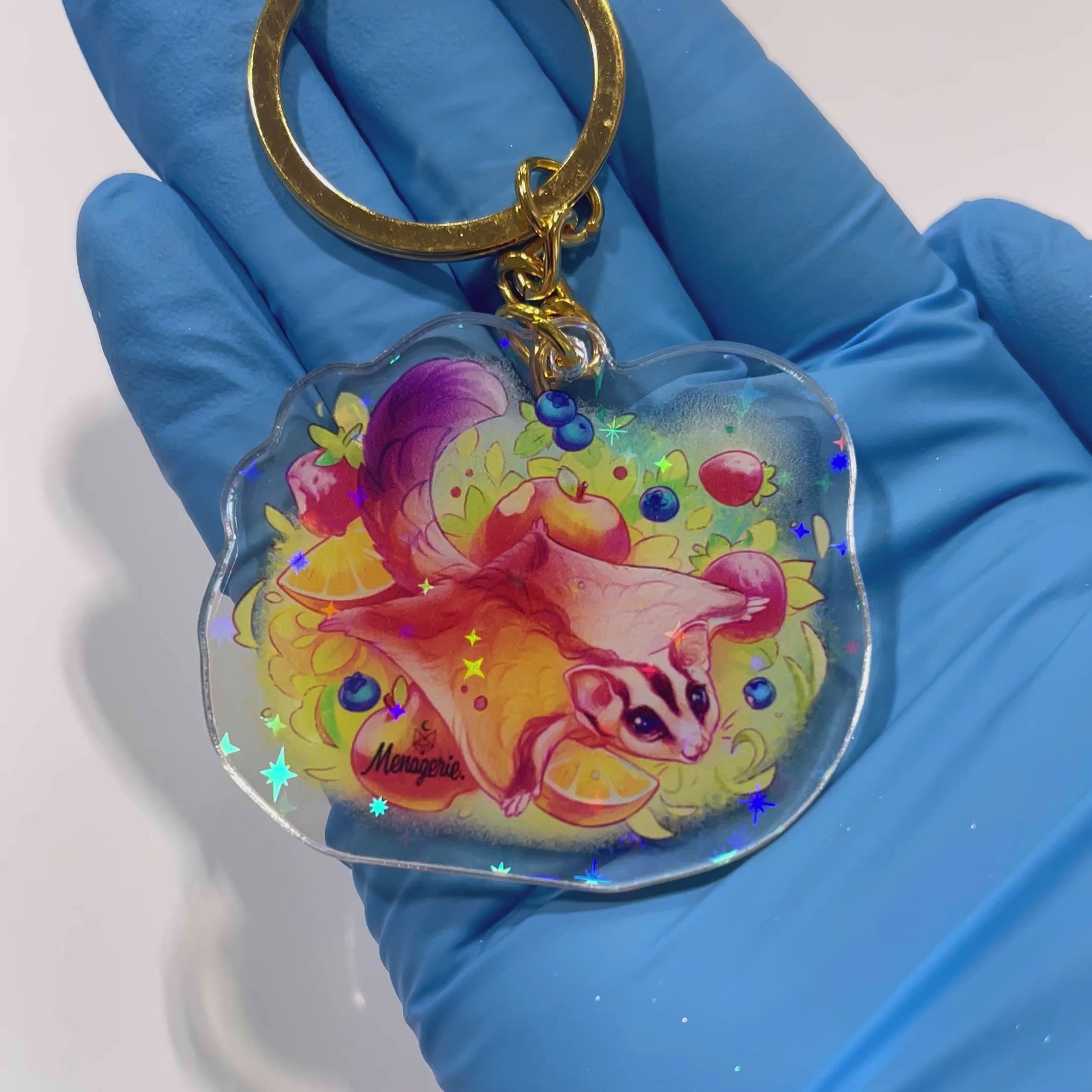 Holo Sugar Glider Keychain