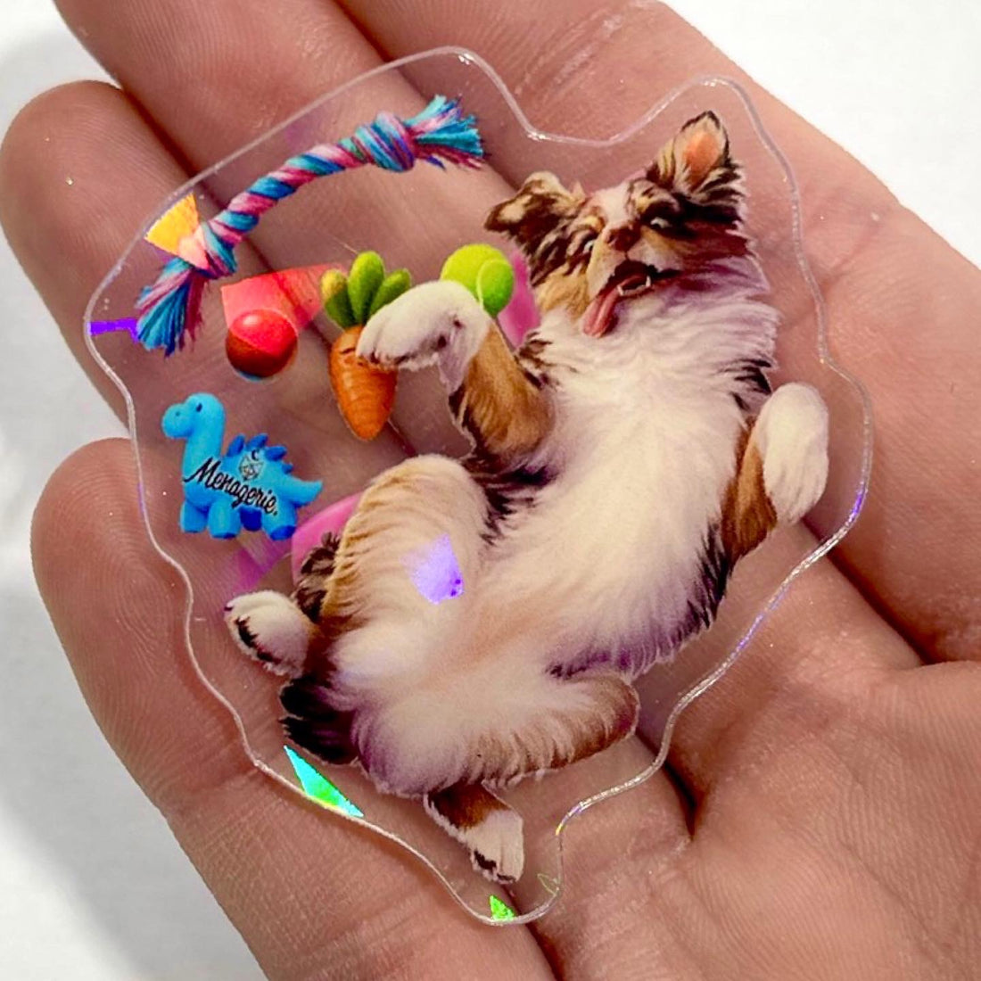 Holographic Aussie Pup Pin